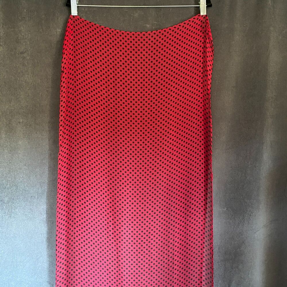 Dark Red & Black  Polka Dot Pattern Scarf - Lightweight Chiffon
